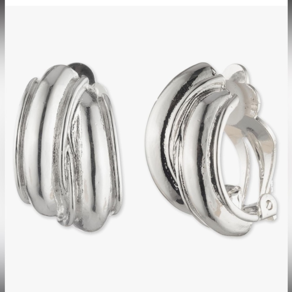 Anne Klein Women's Silver Clip Earrings